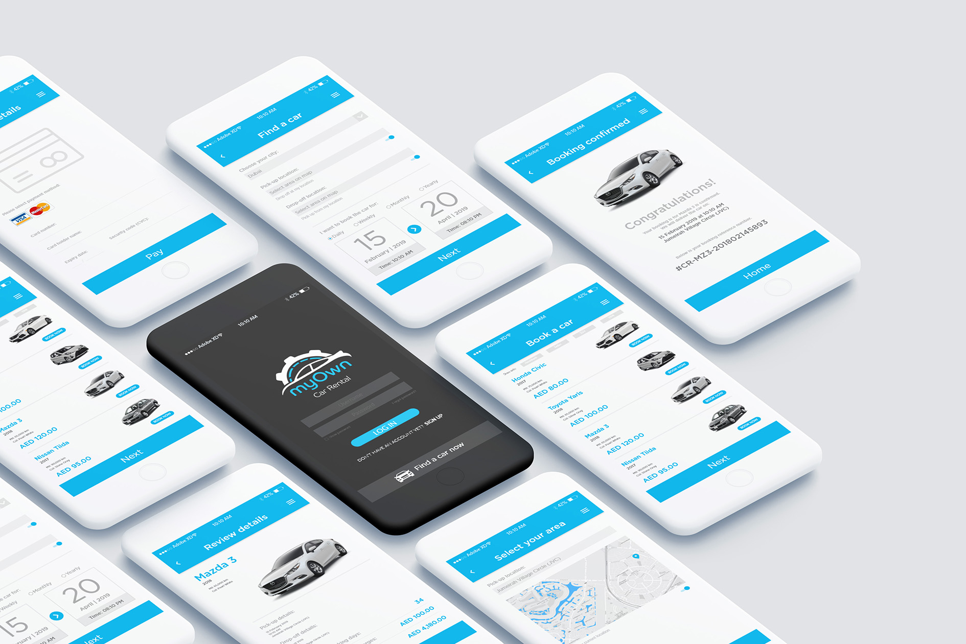 UI Design Kit | Rent A Car Company - Kiran Qureshi | Creative Graphic ...